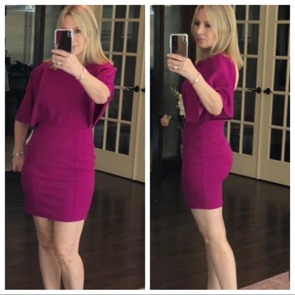 neon purple bodycon dress